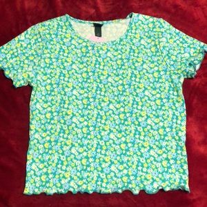 Green Wild Fable cropped shirt